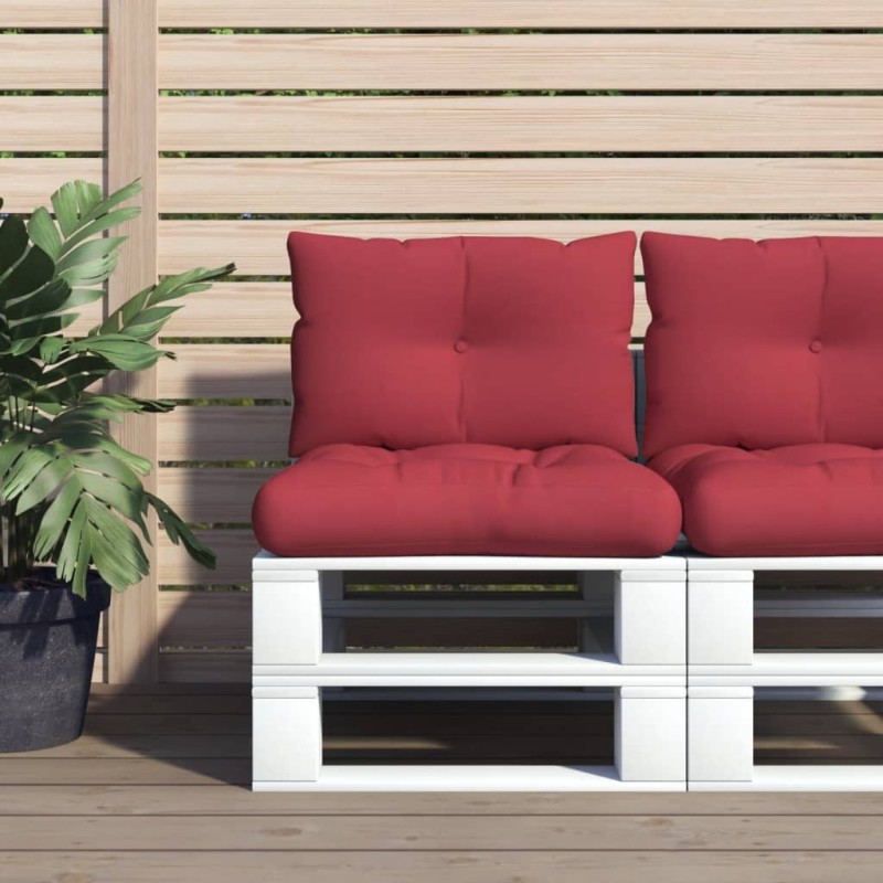 Coussins de palette lot de 2 rouge bordeaux tissu 556276556276
