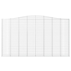 Paniers à gabions arqués 2 pcs 400x30x220/240 cm Fer galvanisé 556278556278