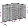 Paniers à gabions arqués 2 pcs 400x30x220/240 cm Fer galvanisé 556278556278
