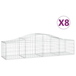 Paniers à gabions arqués 8 pcs 200x50x40/60 cm fer galvanisé 556280556280