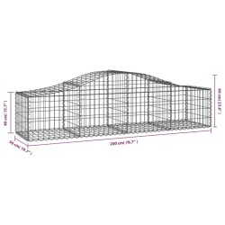 Paniers à gabions arqués 8 pcs 200x50x40/60 cm fer galvanisé 556280556280