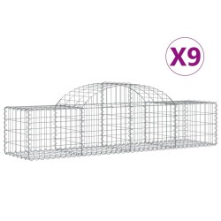 Paniers à gabions arqués 9 pcs 200x50x40/60 cm fer galvanisé 556282556282