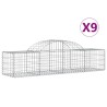 Paniers à gabions arqués 9 pcs 200x50x40/60 cm fer galvanisé 556282556282