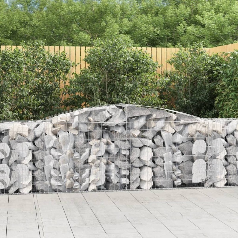 Paniers à gabions arqués 3 pcs 400x50x80/100 cm Fer galvanisé 556285556285