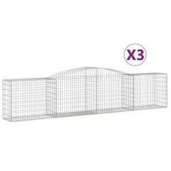 Paniers à gabions arqués 3 pcs 400x50x80/100 cm Fer galvanisé 556285556285