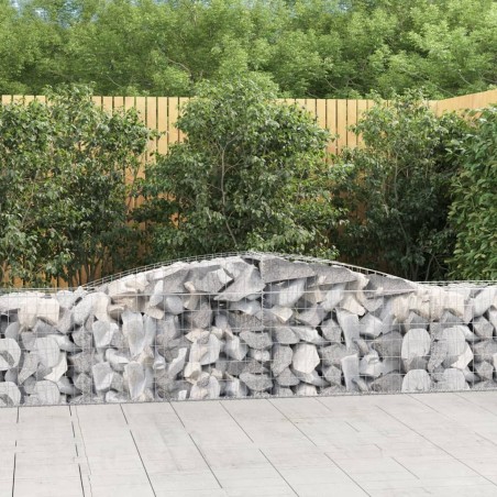 Paniers à gabions arqués 4 pcs 400x50x60/80 cm Fer galvanisé 556286556286