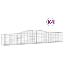 Paniers à gabions arqués 4 pcs 400x50x60/80 cm Fer galvanisé 556286556286