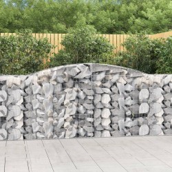 Paniers à gabions arqués 3 pcs 400x50x100/120 cm Fer galvanisé 556288556288