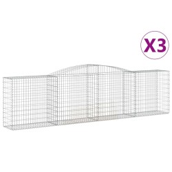 Paniers à gabions arqués 3 pcs 400x50x100/120 cm Fer galvanisé 556288556288