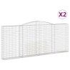 Paniers à gabions arqués 2 pcs 400x30x160/180 cm Fer galvanisé 556289556289