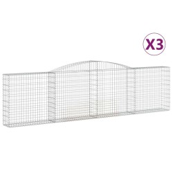 Paniers à gabions arqués 3 pcs 400x30x100/120 cm Fer galvanisé 556290556290