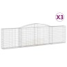 Paniers à gabions arqués 3 pcs 400x30x100/120 cm Fer galvanisé 556290556290