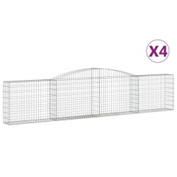 Paniers à gabions arqués 4 pcs 400x30x80/100 cm Fer galvanisé 556291556291