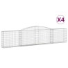 Paniers à gabions arqués 4 pcs 400x30x80/100 cm Fer galvanisé 556291556291