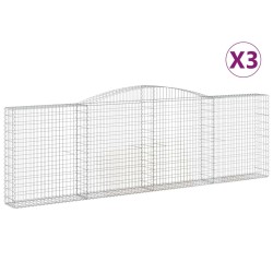 Paniers à gabions arqués 3 pcs 400x30x120/140 cm Fer galvanisé 556307556307