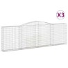 Paniers à gabions arqués 3 pcs 400x30x120/140 cm Fer galvanisé 556307556307