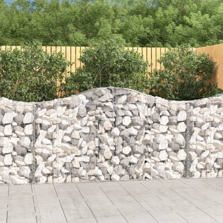 Paniers à gabions arqués 6 pcs 200x30x100/120 cm Fer galvanisé 556314556314