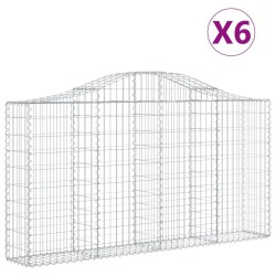 Paniers à gabions arqués 6 pcs 200x30x100/120 cm Fer galvanisé 556314556314