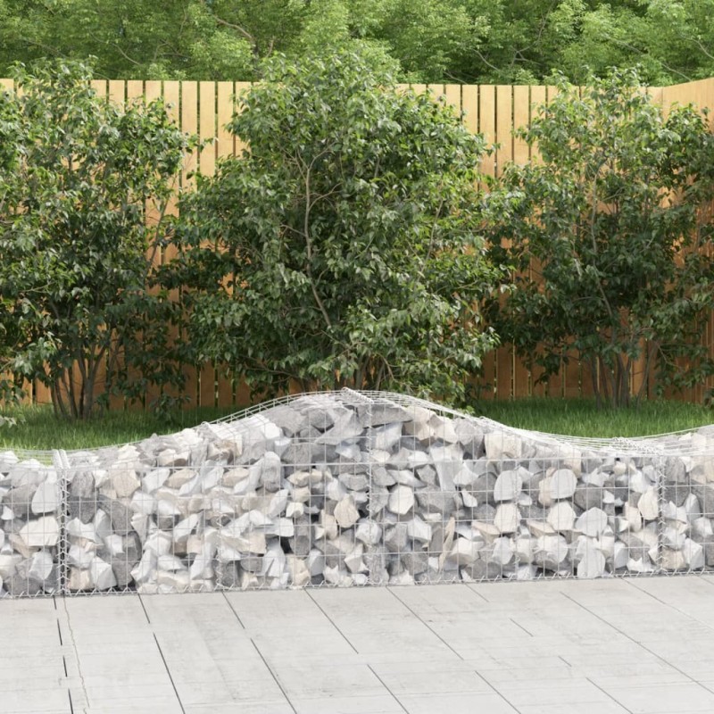 Paniers à gabions arqués 7 pcs 200x50x40/60 cm fer galvanisé 556315556315