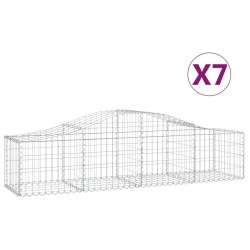 Paniers à gabions arqués 7 pcs 200x50x40/60 cm fer galvanisé 556315556315
