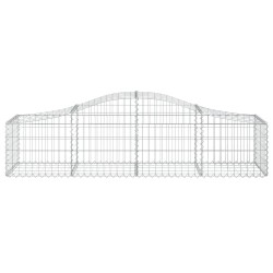 Paniers à gabions arqués 7 pcs 200x50x40/60 cm fer galvanisé 556315556315