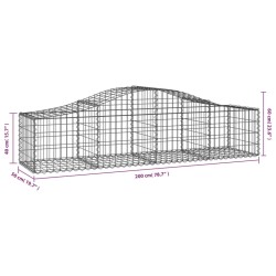 Paniers à gabions arqués 7 pcs 200x50x40/60 cm fer galvanisé 556315556315