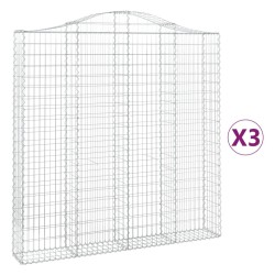 Paniers à gabions arqués 3 pcs 200x30x200/220 cm fer galvanisé 556318556318