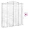 Paniers à gabions arqués 3 pcs 200x30x200/220 cm fer galvanisé 556318556318