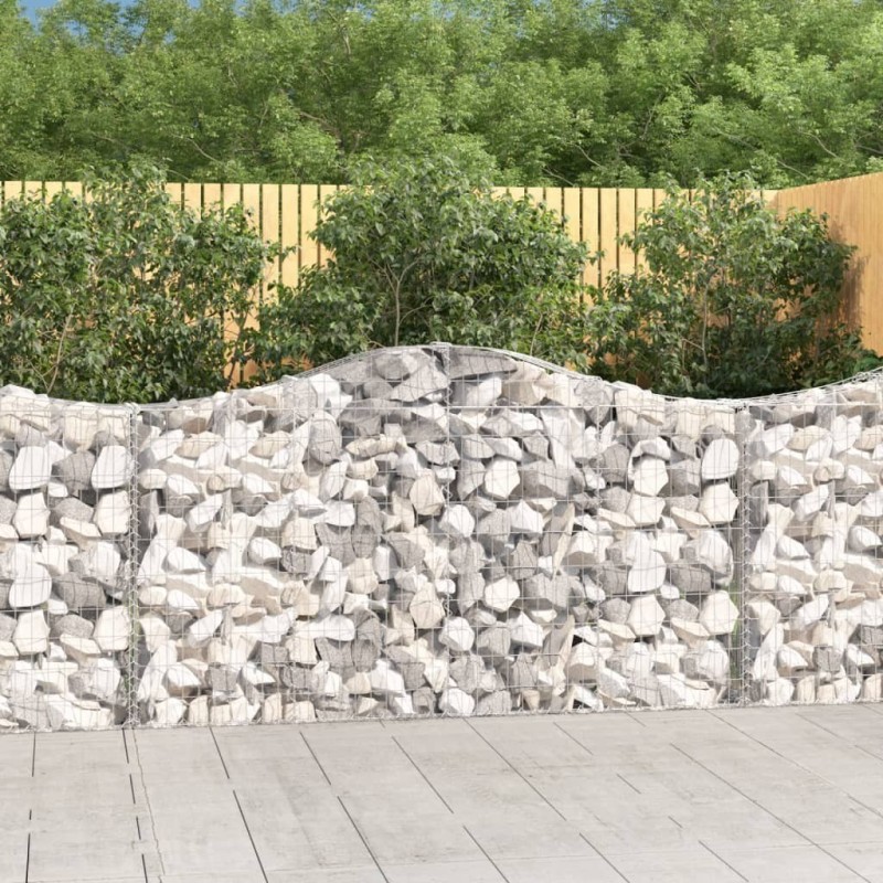 Paniers à gabions arqués 5 pcs 200x30x100/120 cm Fer galvanisé 556324556324
