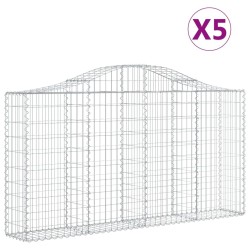 Paniers à gabions arqués 5 pcs 200x30x100/120 cm Fer galvanisé 556324556324