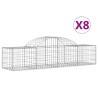 Paniers à gabions arqués 8 pcs 200x50x40/60 cm fer galvanisé 556332556332