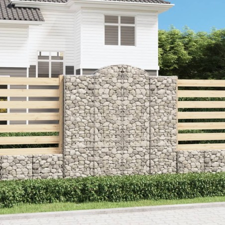 Paniers à gabions arqués 3 pcs 200x30x200/220 cm fer galvanisé 556333556333