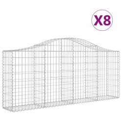 Paniers à gabions arqués 8 pcs 200x30x80/100 cm Fer galvanisé 556334556334