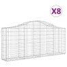Paniers à gabions arqués 8 pcs 200x30x80/100 cm Fer galvanisé 556334556334