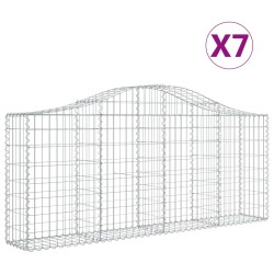 Paniers à gabions arqués 7 pcs 200x30x80/100 cm Fer galvanisé 556335556335