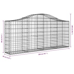 Paniers à gabions arqués 7 pcs 200x30x80/100 cm Fer galvanisé 556335556335