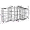 Paniers à gabions arqués 7 pcs 200x30x80/100 cm Fer galvanisé 556335556335
