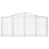 Paniers à gabions arqués 6 pcs 200x30x80/100 cm Fer galvanisé 556336556336