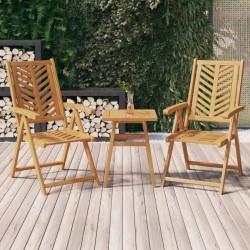 Chaises de jardin inclinables lot de 2 bois massif d'acacia 556342556342
