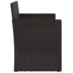 Banc de jardin avec coussins Noir 105 cm Résine tressée 556343556343