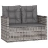Banc de jardin avec coussins Gris 105 cm Résine tressée 556344556344