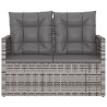 Banc de jardin avec coussins Gris 105 cm Résine tressée 556344556344