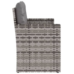 Banc de jardin avec coussins Gris 105 cm Résine tressée 556344556344