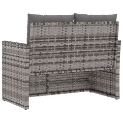 Banc de jardin avec coussins Gris 105 cm Résine tressée 556344556344