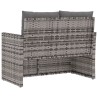 Banc de jardin avec coussins Gris 105 cm Résine tressée 556344556344