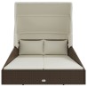 Transat avec toit pliable marron 200x114x128 cm résine tressée 556354556354