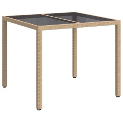 Table de Jardin Beige 90 x 90 x 75 cm polyrotin 556366556366
