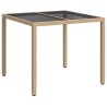 Table de Jardin Beige 90 x 90 x 75 cm polyrotin 556366556366
