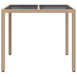 Table de Jardin Beige 90 x 90 x 75 cm polyrotin 556366556366
