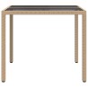 Table de Jardin Beige 90 x 90 x 75 cm polyrotin 556366556366